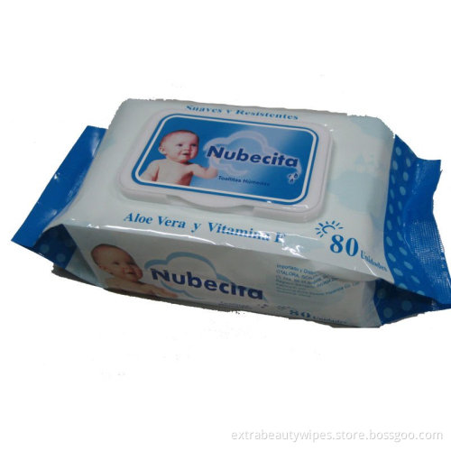 Lingettes antibactériennes pour bébé 80PCS avec couvercle en plastique